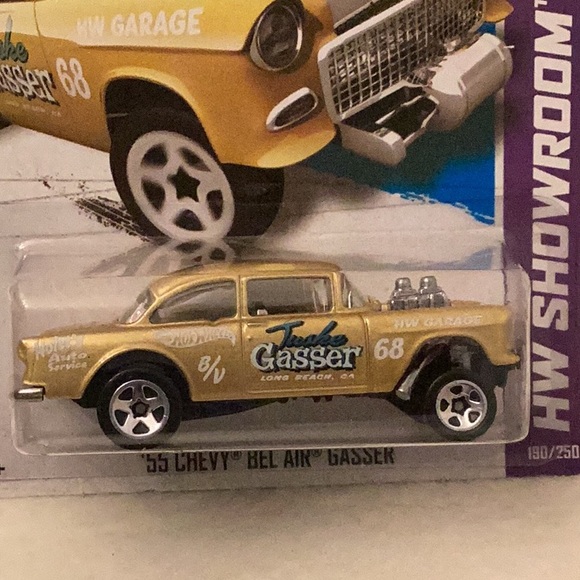 Hot Wheels ~ '55 Chevy Bel Air Gasser ~ HW Showroom ~ Set of 2 Black Gold - Picture 5 of 15